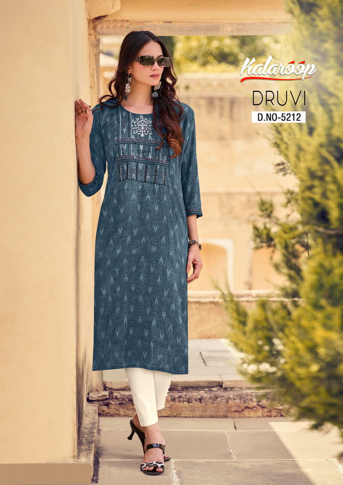 Druvi By Kalaroop Fancy Embroidery Designer Kurtis Wholesale Clothing Suppliers In India
